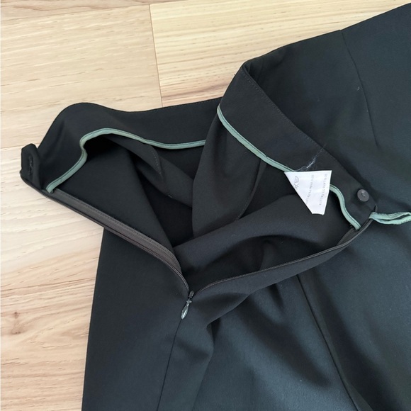 PIAZZA SEMPIONE Side Zip Virgin Wool Blend  Cropped Pants Size 12 Dark Moss - Picture 10 of 12